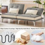 WIIS' IDEA™ 2 PCS Modular Sectional Convertible Sofa Bed - Light Brown