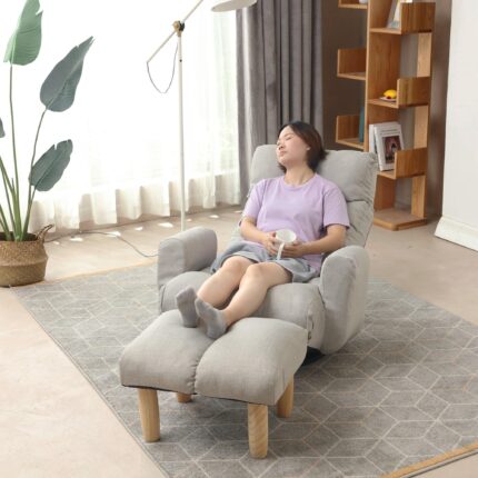 WIIS' IDEA™ 360 Degree Rotatable Armchair Sofa With Adjustable Head And Waist  - Cement Grey