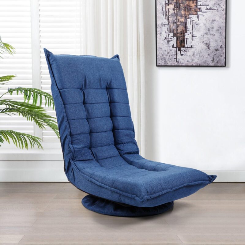 WIIS' IDEA™ 360 Degree Swivel Folded Lazy Man Game Sofa Chair - Blue