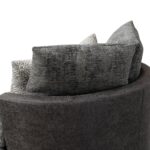 WIIS' IDEA™ 360 Degree Swivel Round Armchair Sofa - Valley Grey&Dark Grey