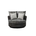 WIIS' IDEA™ 360 Degree Swivel Round Armchair Sofa - Valley Grey&Dark Grey