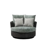 WIIS' IDEA™ 360 Degree Swivel Round Armchair Sofa - Valley Grey&Sage