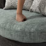 WIIS' IDEA™ 360 Degree Swivel Round Armchair Sofa - Valley Grey&Sage