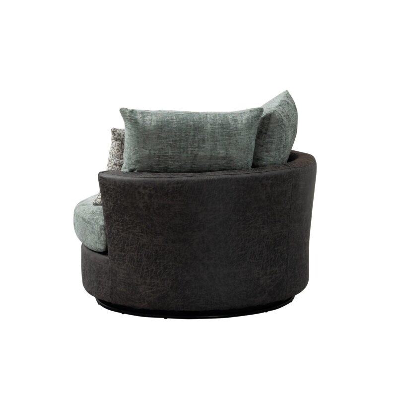 WIIS' IDEA™ 360 Degree Swivel Round Armchair Sofa - Valley Grey&Sage