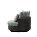 WIIS' IDEA™ 360 Degree Swivel Round Armchair Sofa - Valley Grey&Sage