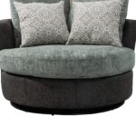 WIIS' IDEA™ 360 Degree Swivel Round Armchair Sofa - Valley Grey&Sage