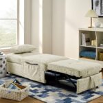 WIIS' IDEA™ 4 in 1 Function Folding Ottoman Sleeper Sofa Bed - Begie