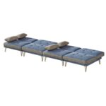 WIIS' IDEA™ Modular Sectional Convertible Sofa Bed For Living Room - Blue