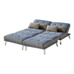 WIIS' IDEA™ Modular Sectional Convertible Sofa Bed For Living Room - Blue