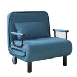 WIIS' IDEA™ Adjustable Folding 2 in 1 Sofa Bed & Armchair Sofa - Blue