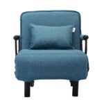 WIIS' IDEA™ Adjustable Folding 2 in 1 Sofa Bed & Armchair Sofa - Blue