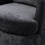 WIIS' IDEA™ Chenille Round Armchair Sofa  For Living Room - Black