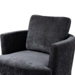 WIIS' IDEA™ Chenille Round Armchair Sofa  For Living Room - Black