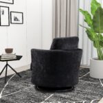 WIIS' IDEA™ Chenille Round Armchair Sofa  For Living Room - Black