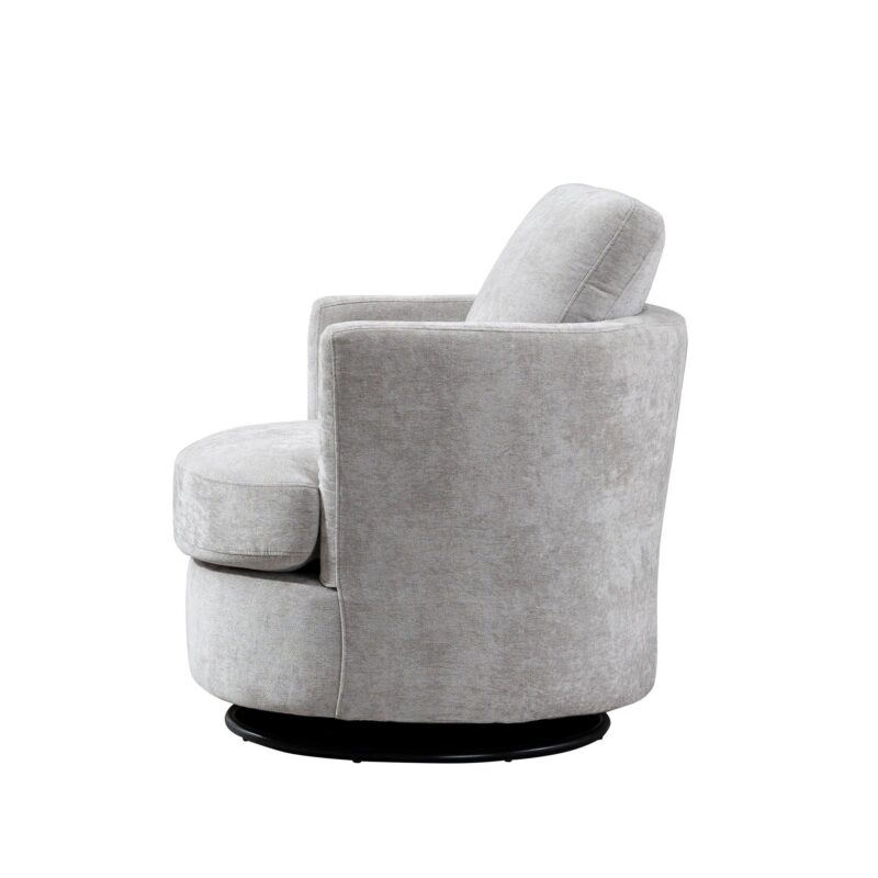 WIIS' IDEA™ Chenille Round Armchair Sofa  For Living Room - Light Grey