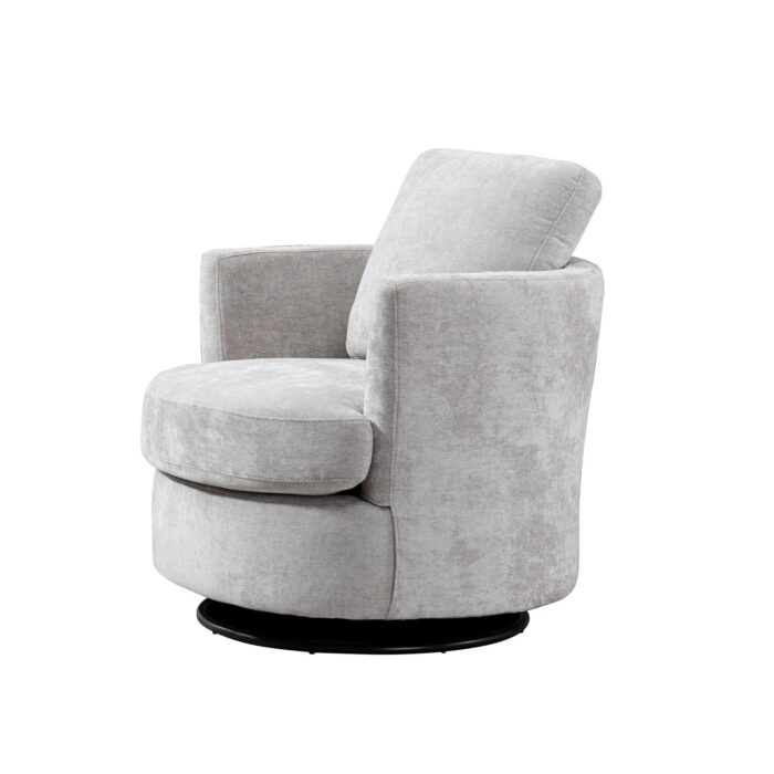 WIIS' IDEA™ Chenille Round Armchair Sofa  For Living Room - Light Grey