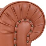 WIIS' IDEA™ Chesterfield Genuine Leather Armchair Sofa With Solid Wood Oak Legs - Light Brown