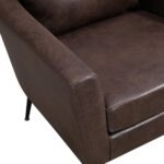 WIIS' IDEA™ Classical Accent Armchair With Black Metal Legs - Dark Brown