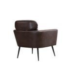 WIIS' IDEA™ Classical Accent Armchair With Black Metal Legs - Dark Brown