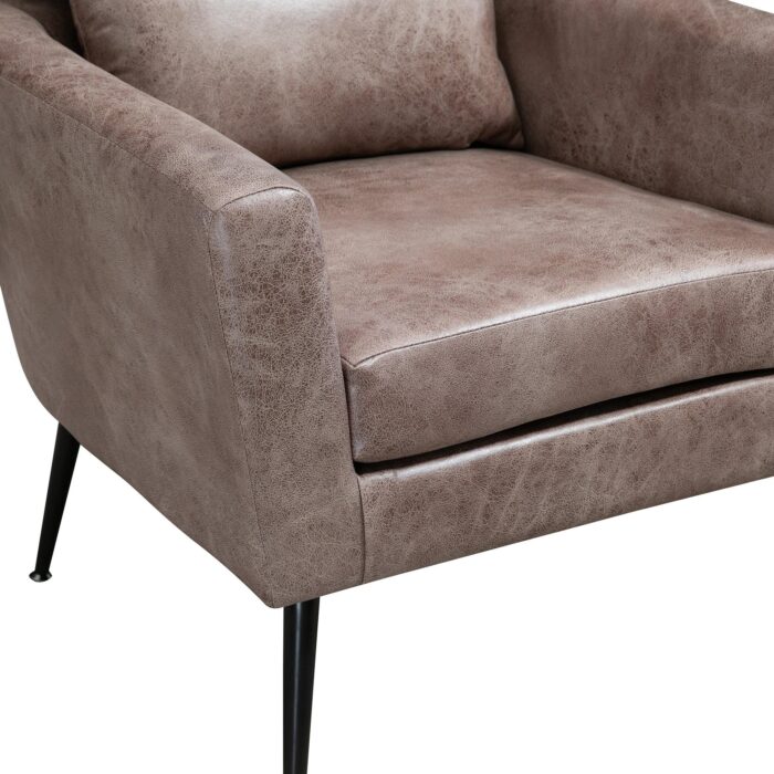 WIIS' IDEA™ Classical Accent Armchair With Black Metal Legs - Light Grey