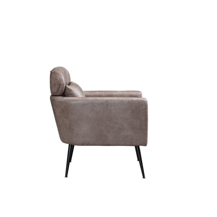 WIIS' IDEA™ Classical Accent Armchair With Black Metal Legs - Light Grey