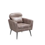 WIIS' IDEA™ Classical Accent Armchair With Black Metal Legs - Light Grey