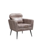 WIIS' IDEA™ Classical Accent Armchair With Black Metal Legs - Light Grey