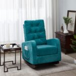 WIIS' IDEA™ Comfortable Fabric TV Armchair Sofa With High Back - Antique Green