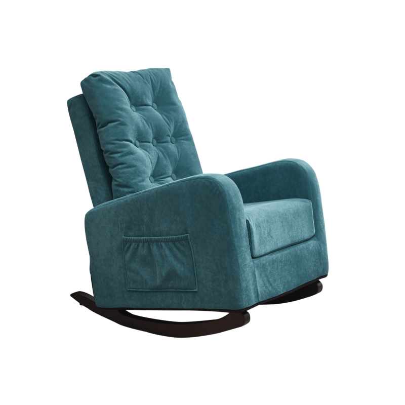 WIIS' IDEA™ Comfortable Fabric TV Armchair Sofa With High Back - Antique Green