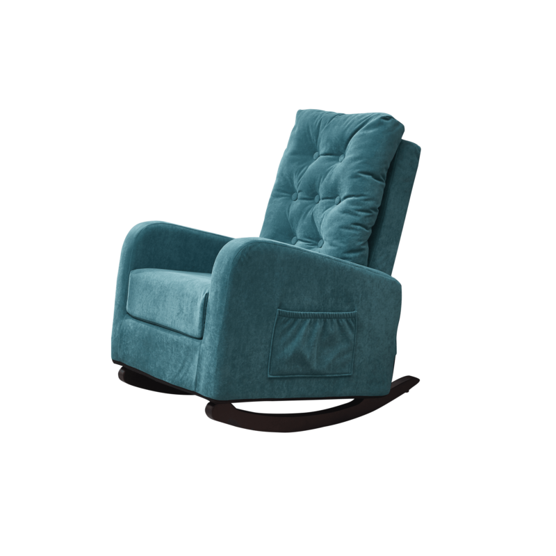 WIIS' IDEA™ Comfortable Fabric TV Armchair Sofa With High Back - Antique Green