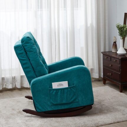 WIIS' IDEA™ Comfortable Fabric TV Armchair Sofa With High Back - Antique Green