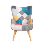 WIIS' IDEA™ Comfortable Side Armchair Sofa With Ottoman - Colorful