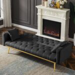 WIIS' IDEA™ Convertible Folding Futon Sofa Bed & Sleeper Sofa - Black