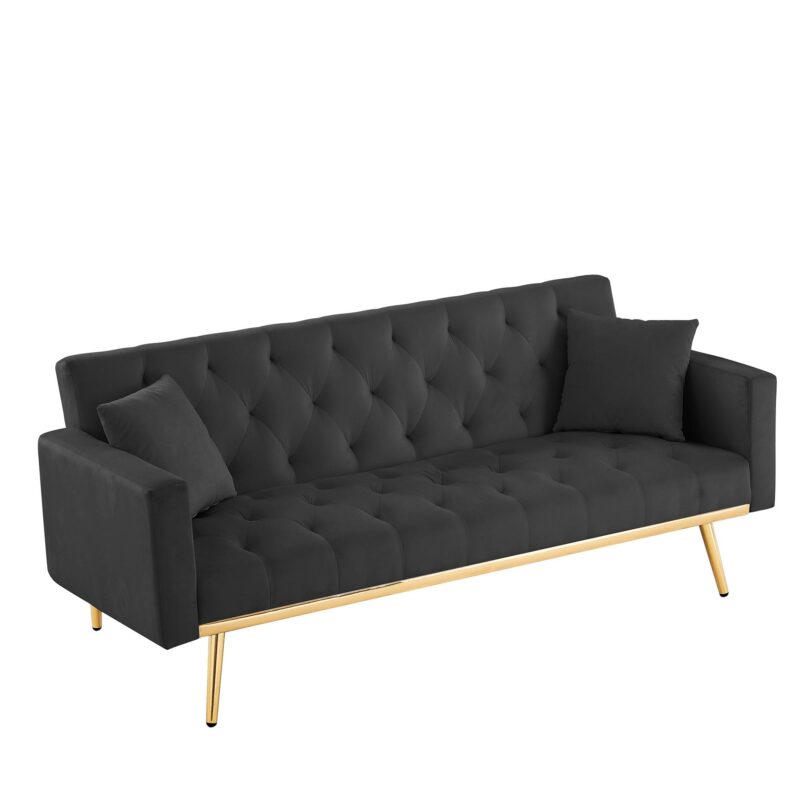 WIIS' IDEA™ Convertible Folding Futon Sofa Bed & Sleeper Sofa - Black