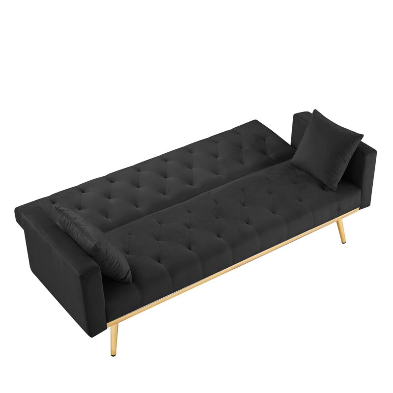 WIIS' IDEA™ Convertible Folding Futon Sofa Bed & Sleeper Sofa - Black