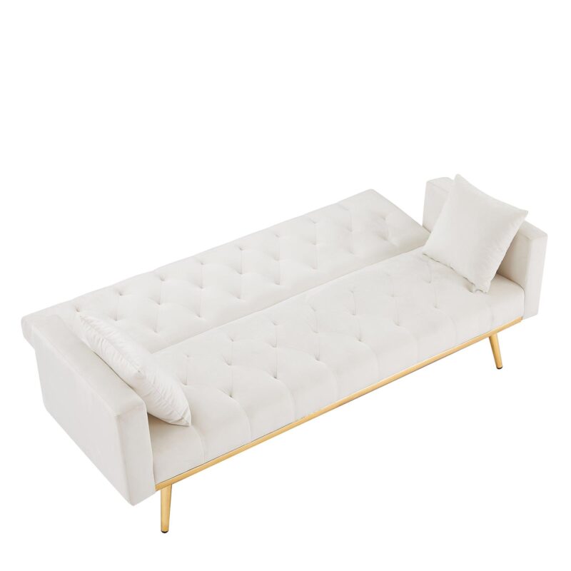 WIIS' IDEA™ Convertible Folding Futon Sofa Bed & Sleeper Sofa - White