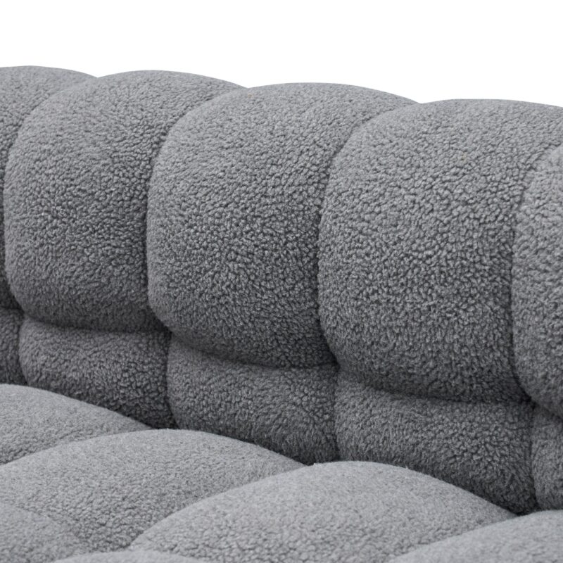 WIIS' IDEA™ Cotton Fleece Fabric Tuxedo Sofa - Grey