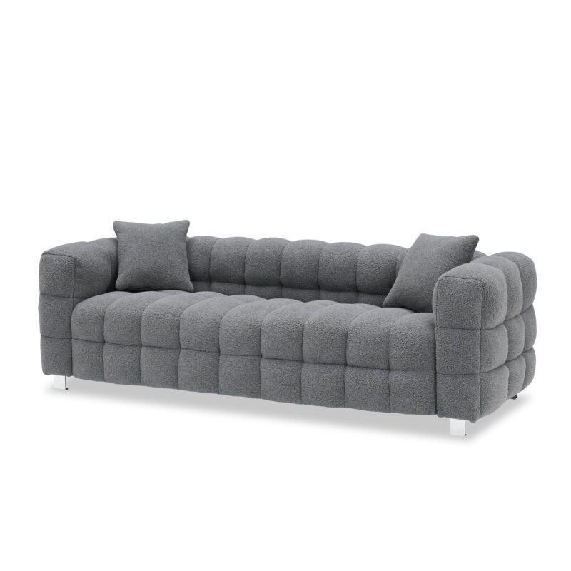 WIIS' IDEA™ Cotton Fleece Fabric Tuxedo Sofa - Grey