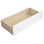 WIIS' IDEA™ Lovesteat Wooden Sofa Bed with 2 Drawers - White