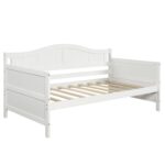 WIIS' IDEA™ Lovesteat Wooden Sofa Bed with 2 Drawers - White