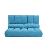 WIIS' IDEA™ Double Floor Chaise Lounge Sofa With Two Pillows - Blue