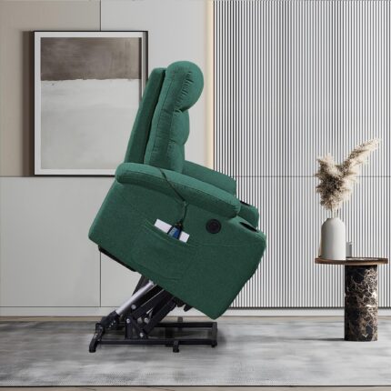 WIIS' IDEA™ Electric Power Lift Recliner Armchair Sofa With Massage And Heat - Green