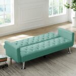 WIIS' IDEA™ Fabric Convertible Folding Sleeper Sofa For Living Room - Green