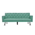 WIIS' IDEA™ Fabric Convertible Folding Sleeper Sofa For Living Room - Green