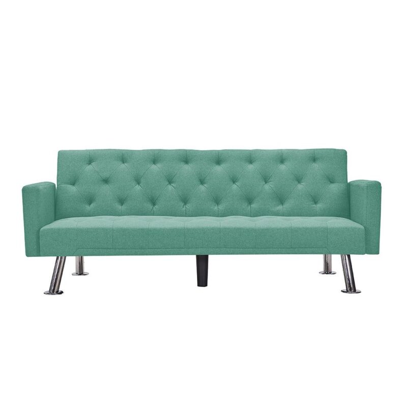 WIIS' IDEA™ Fabric Convertible Folding Sleeper Sofa For Living Room - Green