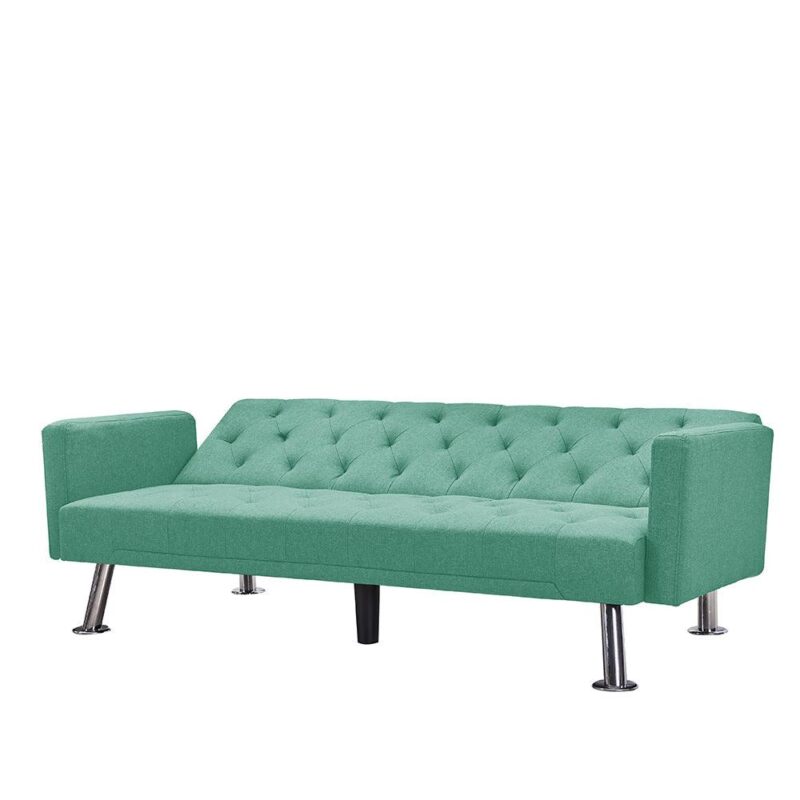 WIIS' IDEA™ Fabric Convertible Folding Sleeper Sofa For Living Room - Green