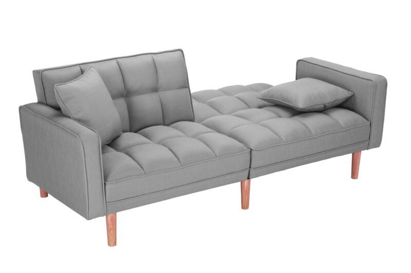 WIIS' IDEA™ Fabric Futon Sleeper Sofa Bed With 2 Pillows