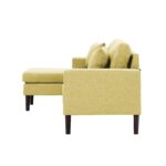 WIIS' IDEA™ Fabric Sectional Sofa With 2 Pillows And Removable Ottoman - Yellow