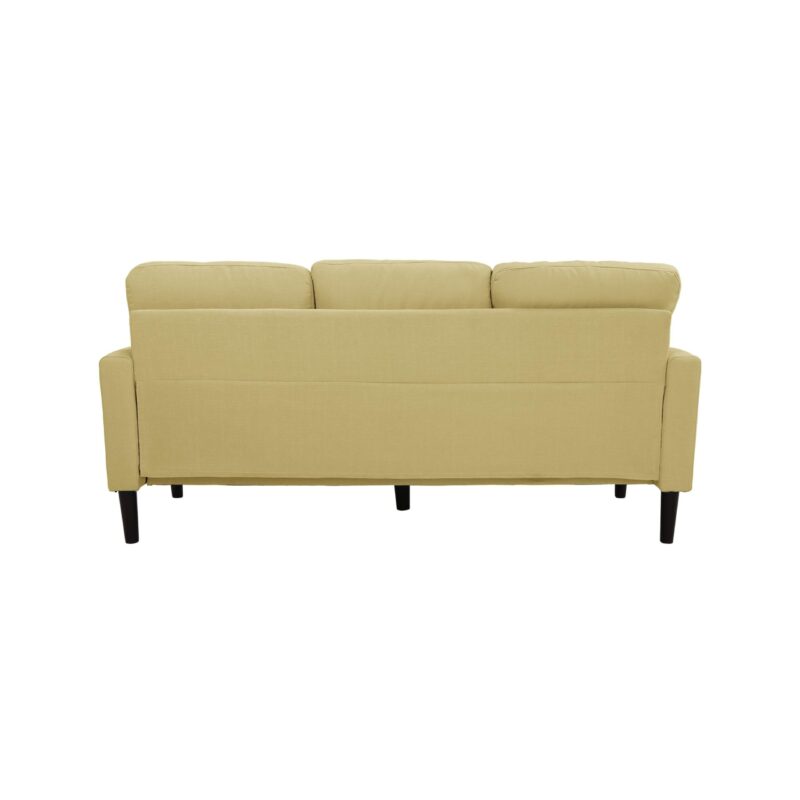 WIIS' IDEA™ Fabric Sectional Sofa With 2 Pillows And Removable Ottoman - Yellow