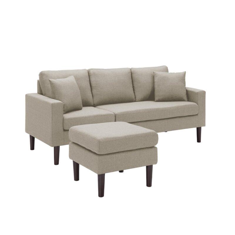 WIIS' IDEA™ Fabric Sectional Sofa With 2 Pillows - Beige